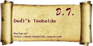 Deák Teobalda névjegykártya